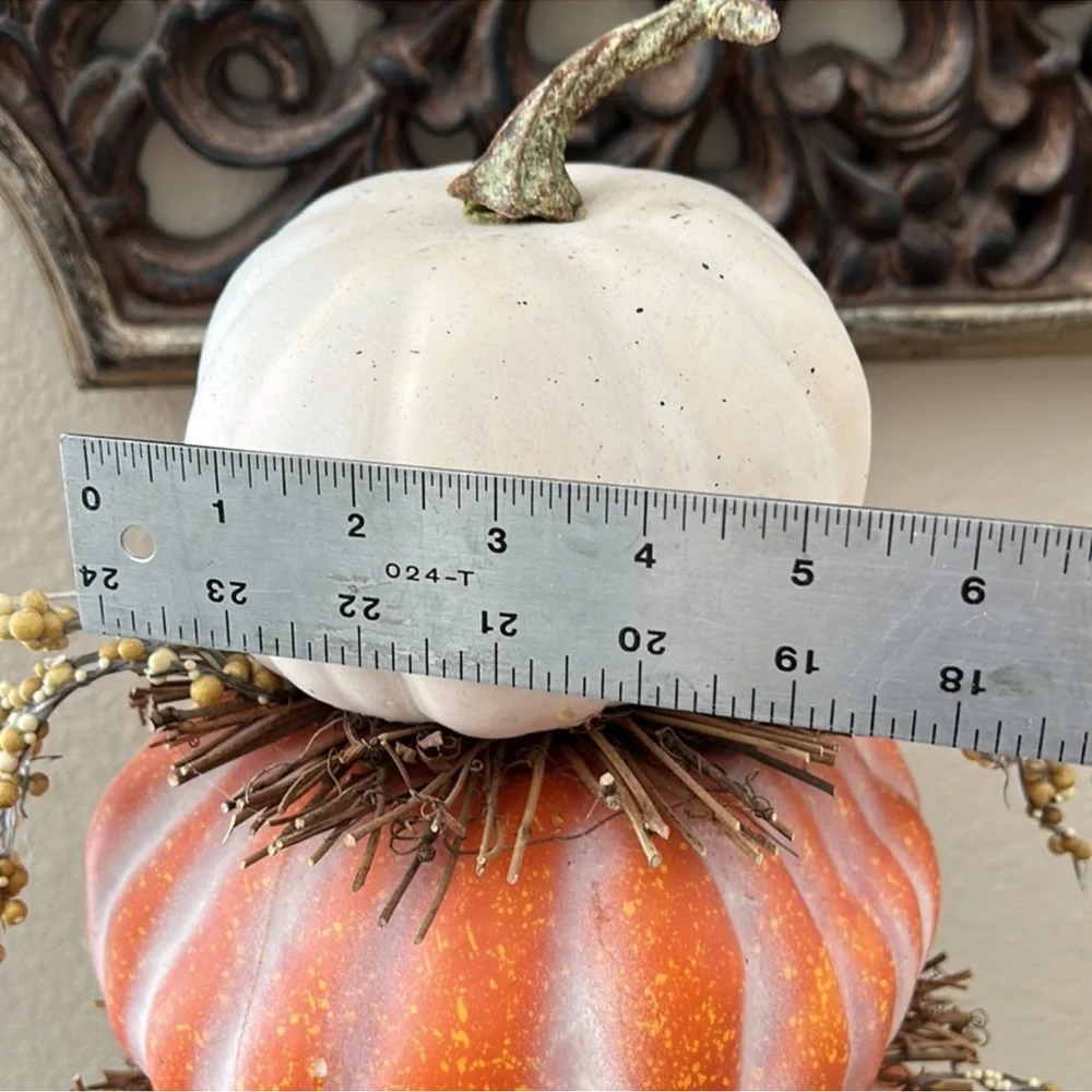 Fall Harvest Autumn Rustic Farmhouse Stacked Pumpkin Topiary
